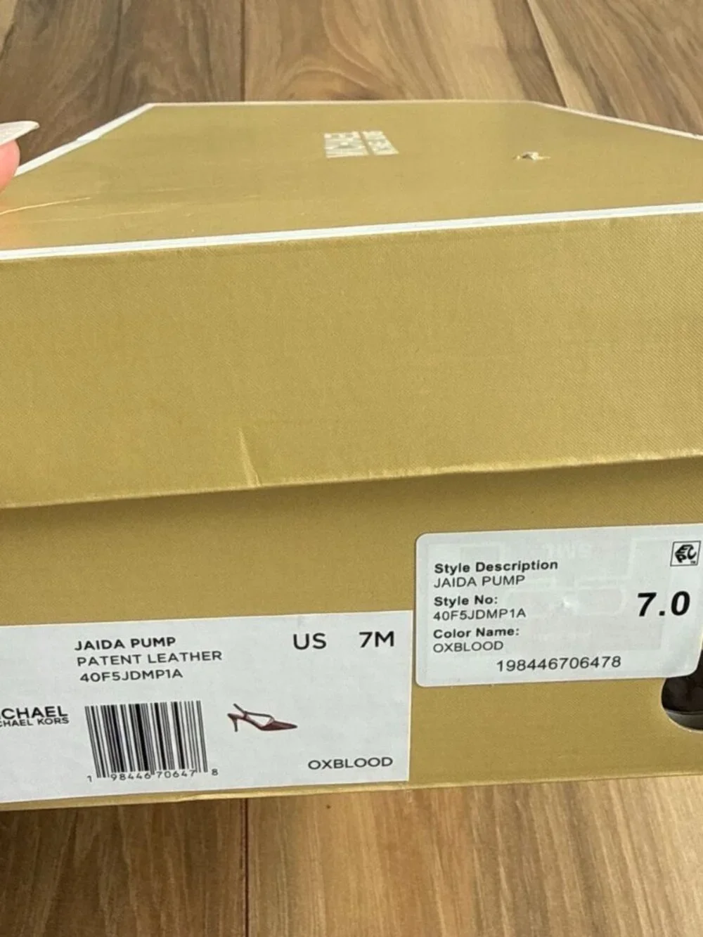 Michael Kors Jaida Slingback Pumps 7M Oxblood Patent Leather Pointed Toe - Picture 5 of 7